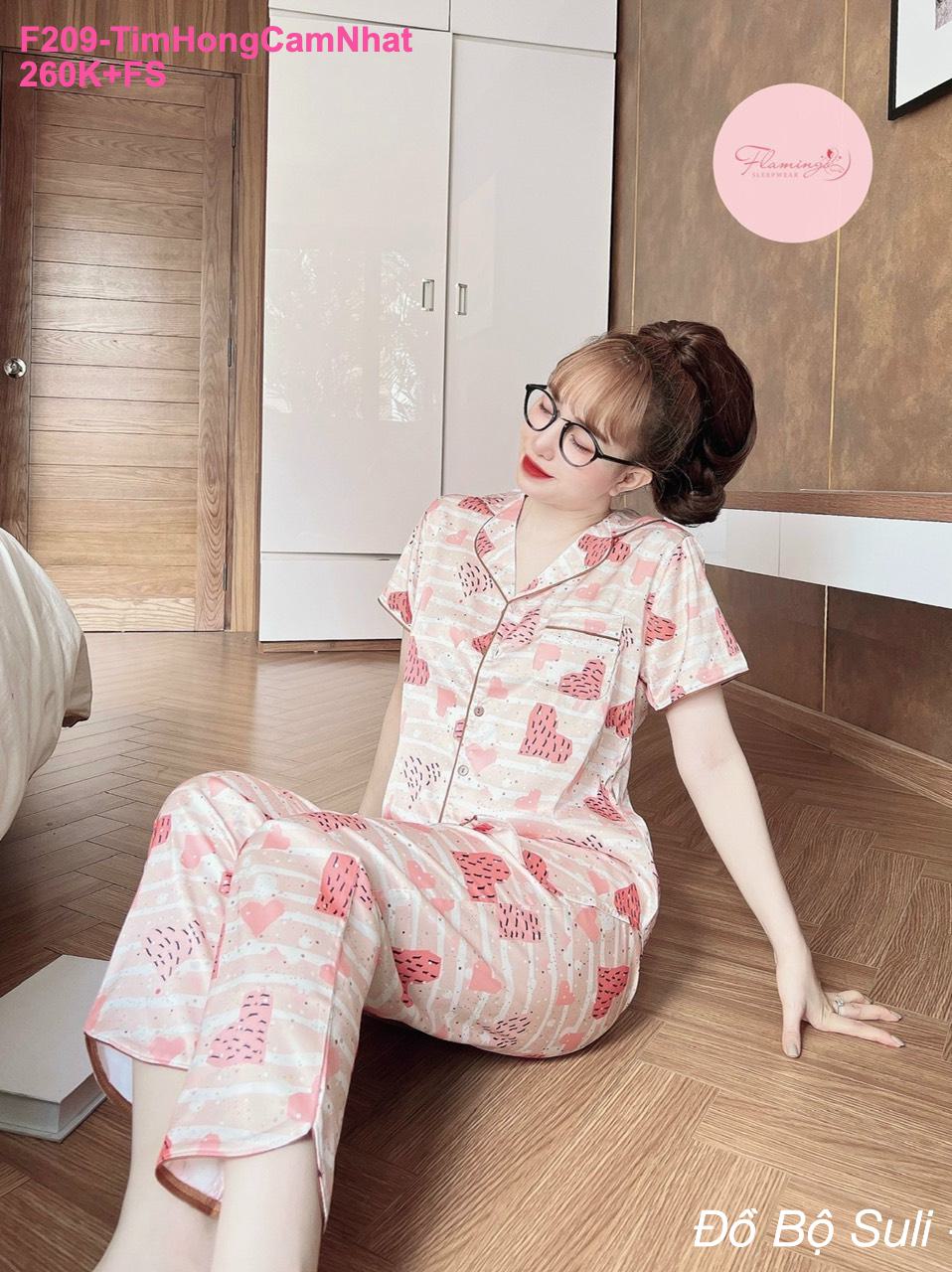 Pijama Lụa Latin Dài Hàng Thiết Kế - màu 