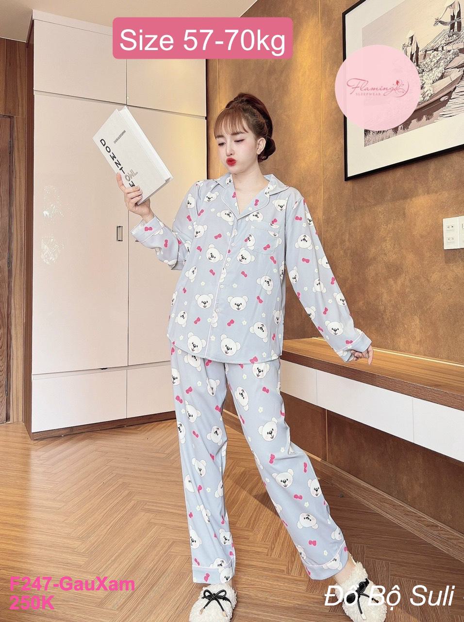 Pijama Tay Dài Lụa Mango Hàng Cao Cấp - màu 