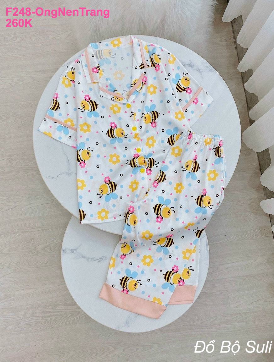 Đồ Bộ Pijama Latin Cao Cấp Lửng Họa Tiết Dễ Thương - màu 