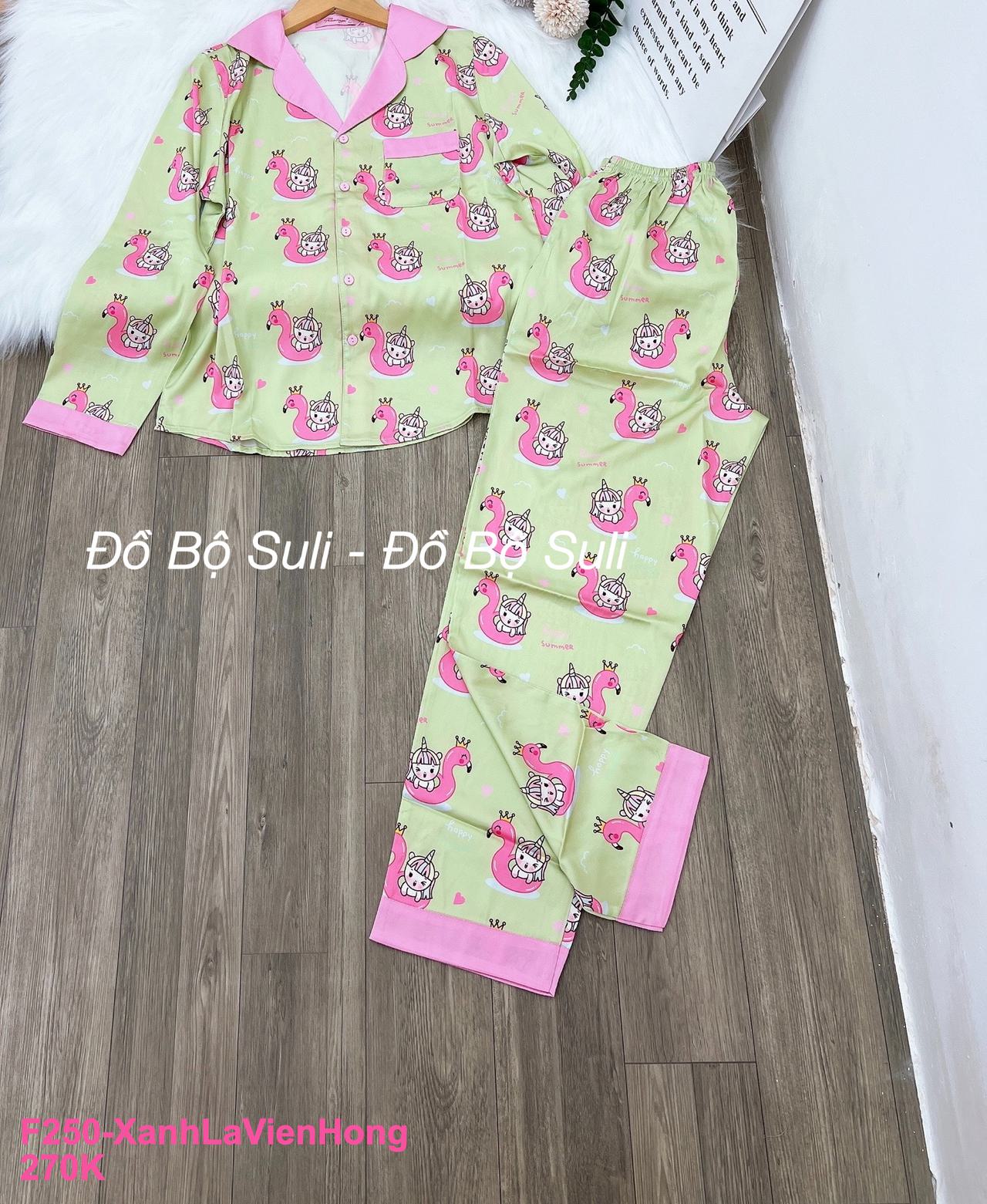 Pijama Lụa Latin Dài Hàng Thiết Kế - màu 