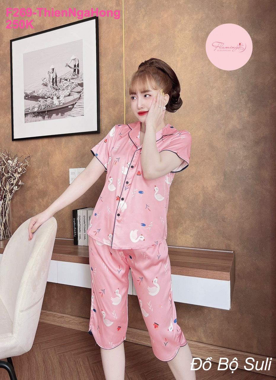 Đồ Bộ Pijama Latin Cao Cấp Lửng Dễ Thương - màu 