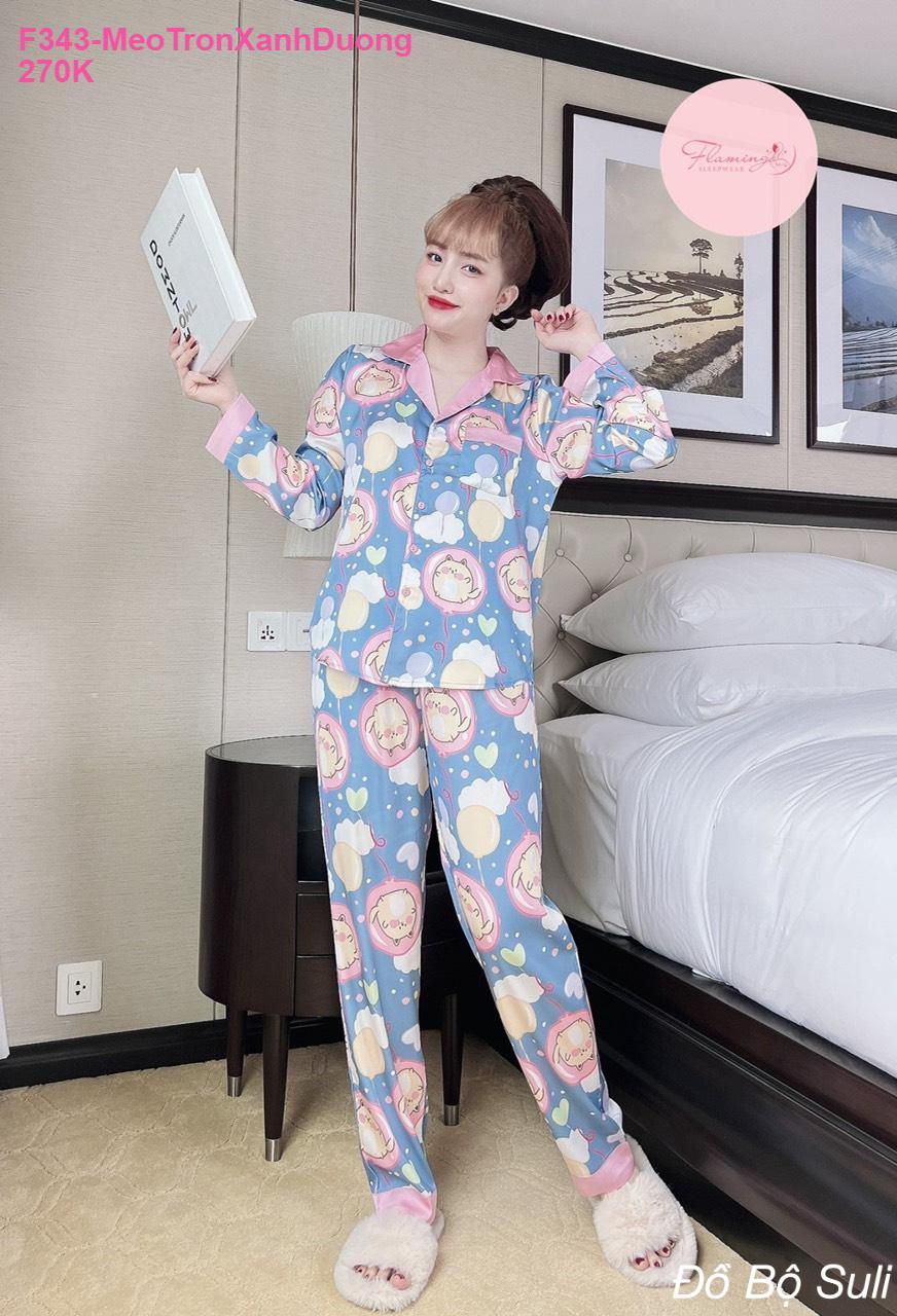 Bộ Pijama Latin Cao Cấp Tay Dài Dễ Thương - màu 