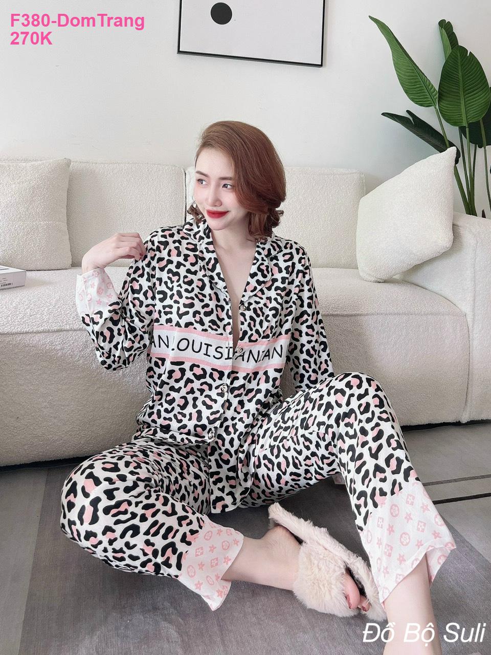 Pijama Nữ Lụa Xước Áo Tay Dài - màu 