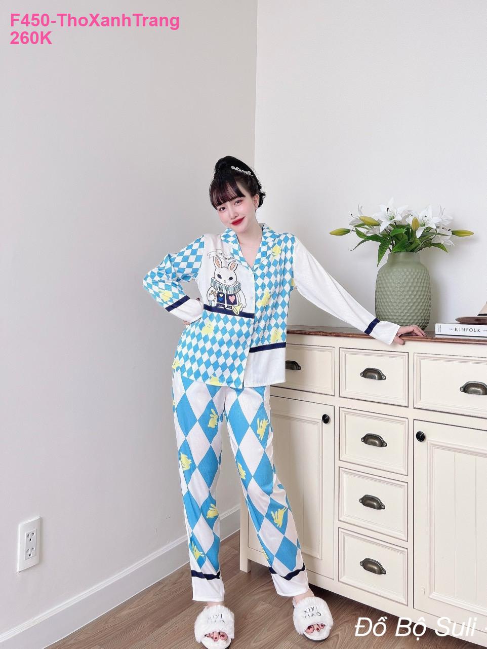 Bộ Pijama Lụa Xước Tay Dài Quần Dài - màu 