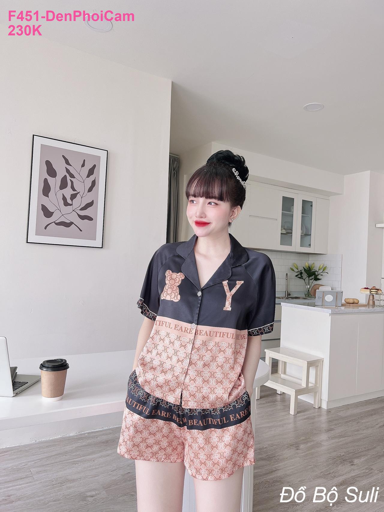 Pijama Lụa Latin Đùi Hàng Thiết Kế - màu 