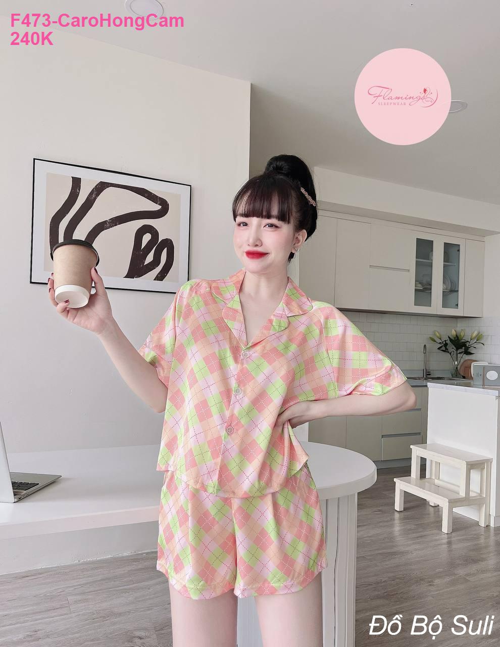 Pijama Nữ Latin Áo Crop Quần Đùi Dễ Thương - màu 