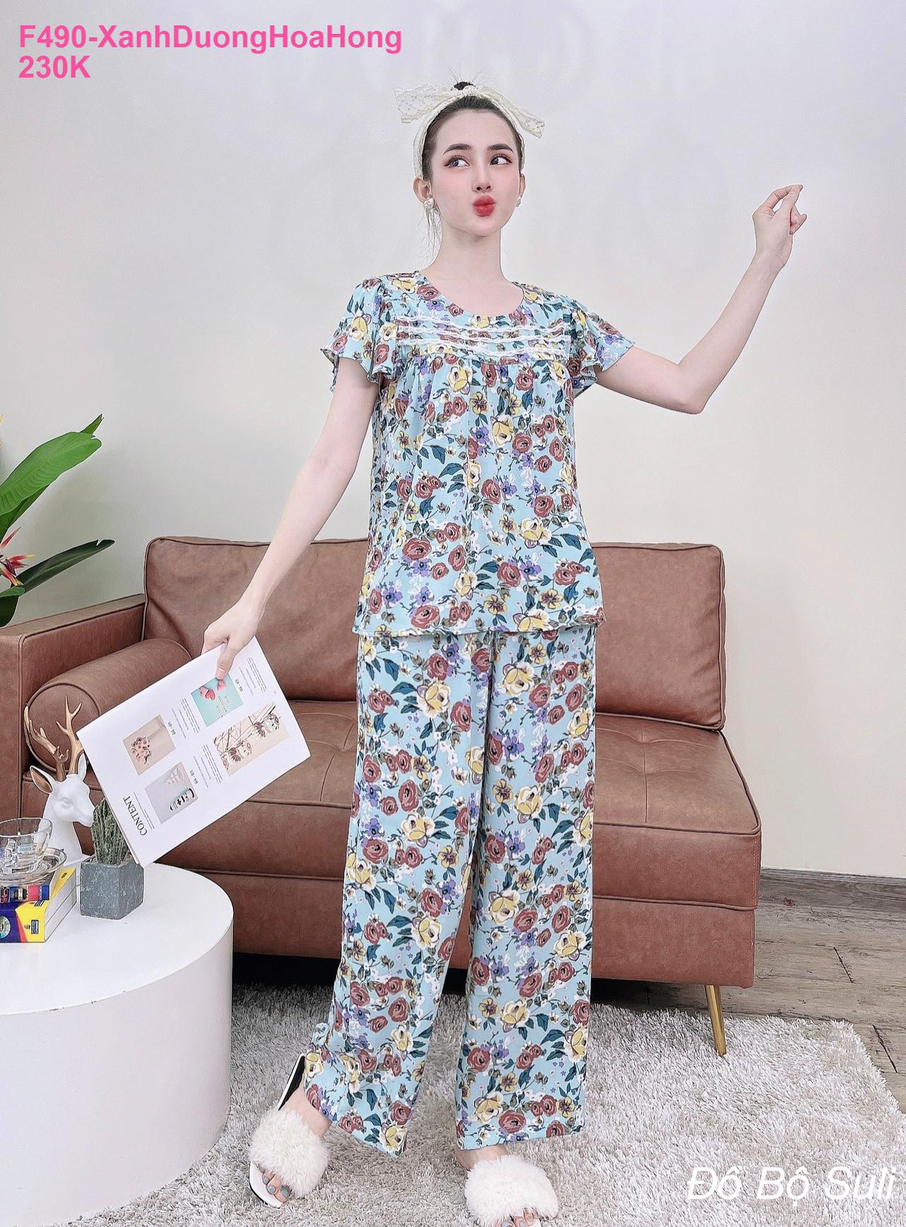 Pijama Lụa Mango Dài Phối Ren - màu 