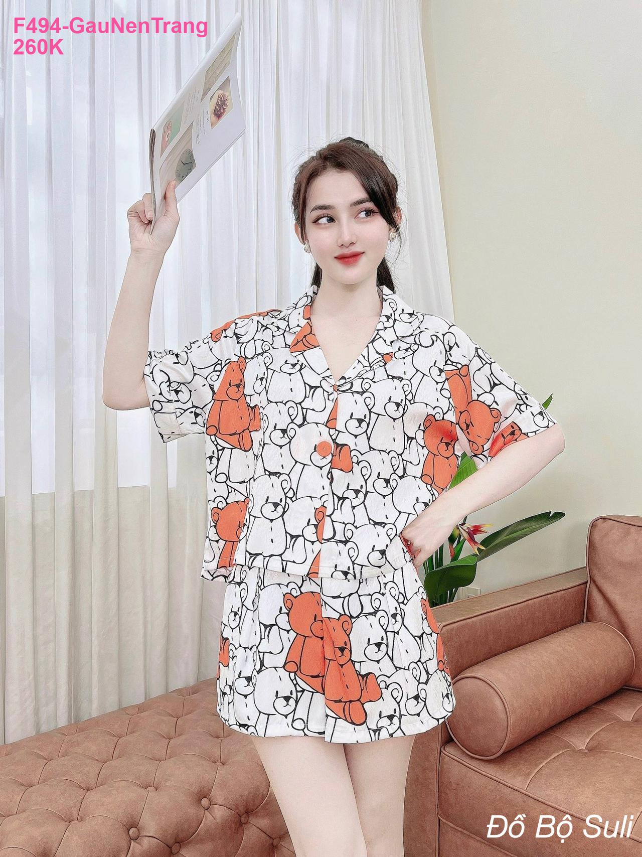 Pijama Nữ Lụa Xước Áo Crop Quần Đùi - màu 