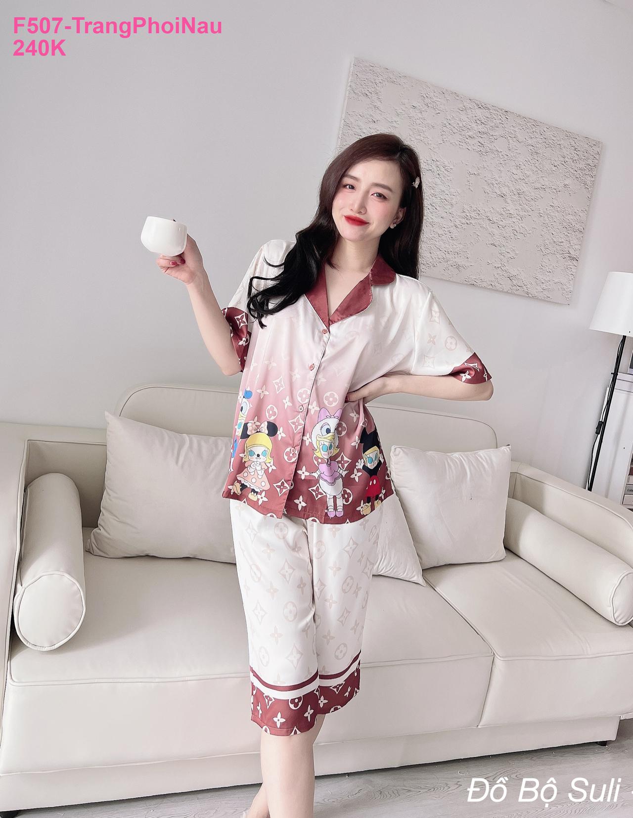 Pijama Lụa Latin Cao Cấp Lửng Hàng Thiết Kế - màu 