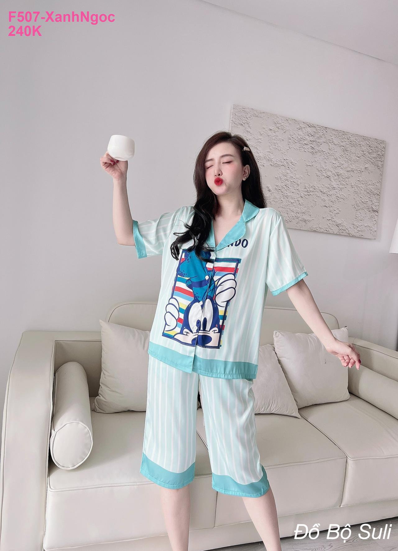 Pijama Lụa Latin Cao Cấp Lửng Hàng Thiết Kế - màu 