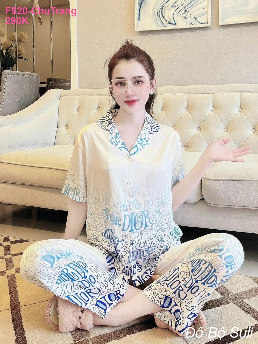 Pijama Lụa Xước Dài Hàng Thiết Kế - màu 