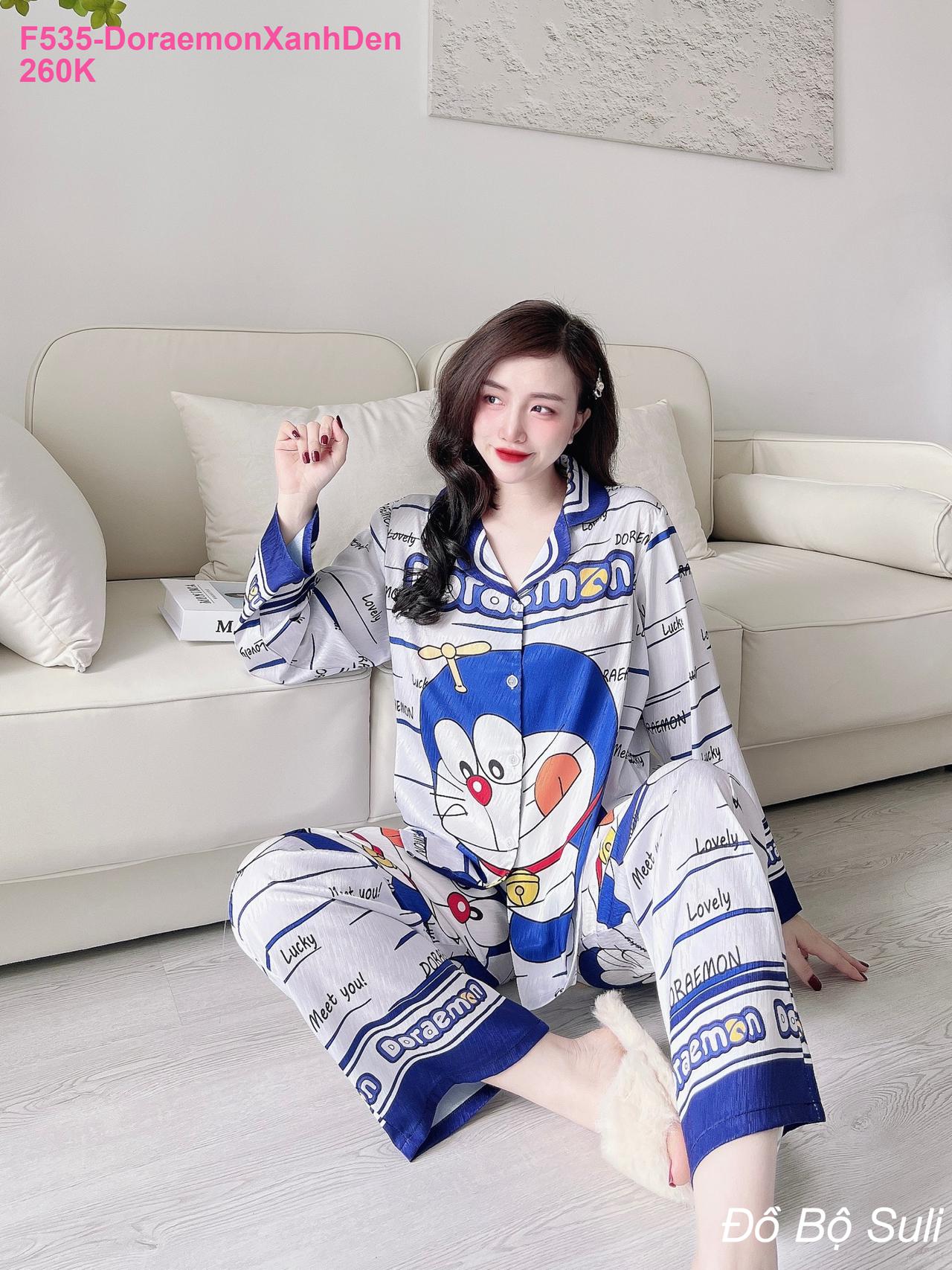 Pijama Lụa Xước Áo Tay Dài Hàng Thiết Kế - màu 