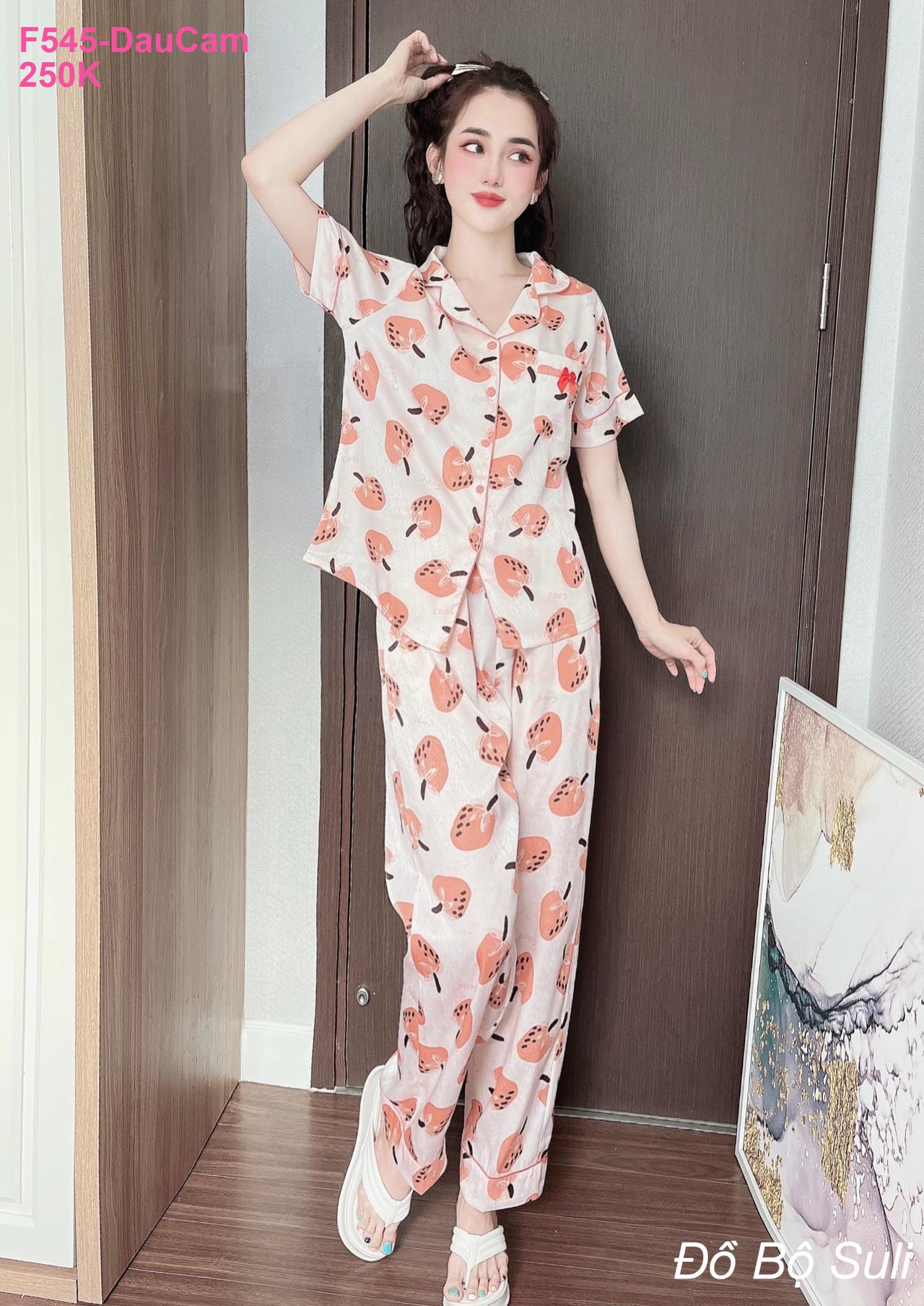 Pijama Nữ Lụa Xước Cao Cấp Dài Dễ Thương - màu 