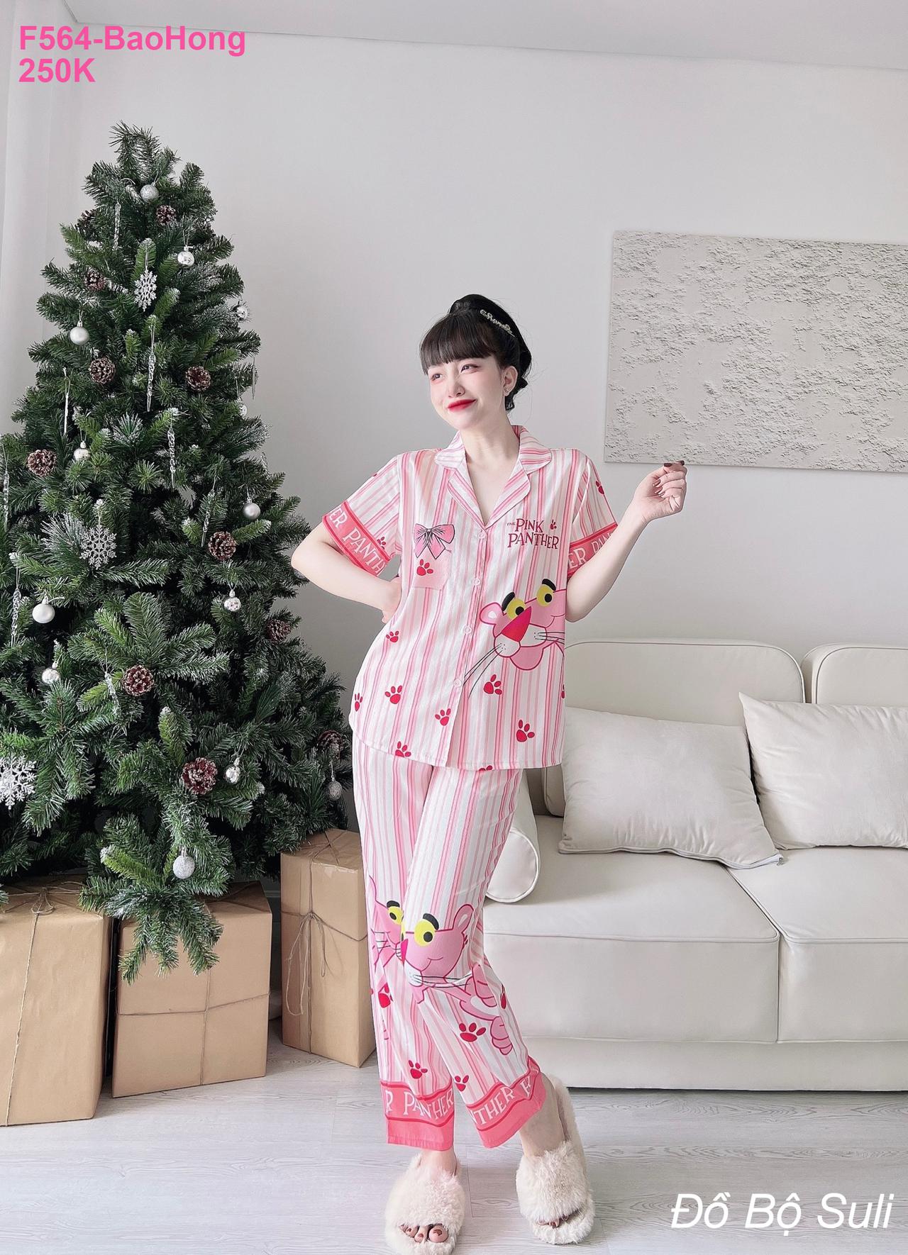 Bộ Pijama Lụa Xước Dài Hàng Thiết Kế - màu 