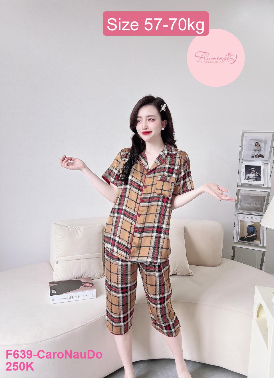 Pijama Lụa Latin Lửng Size Lớn Siêu Xinh - màu 