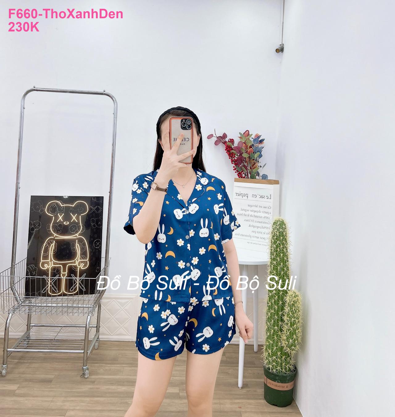 Pijama Lụa Latin Đùi Thiết Kế Dễ Thương - màu 