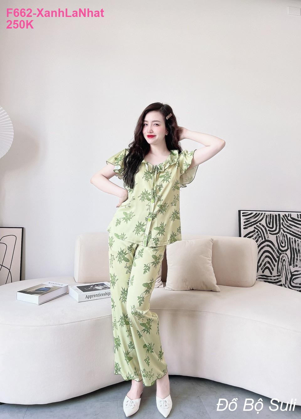 Pijama Nữ Latin Cao Cấp Dài Phối Nơ - màu 