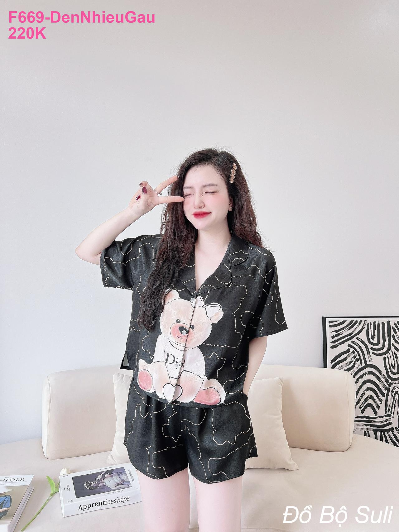 Đồ Ngủ Pijama Lụa Xước Cao Cấp Đùi - màu 