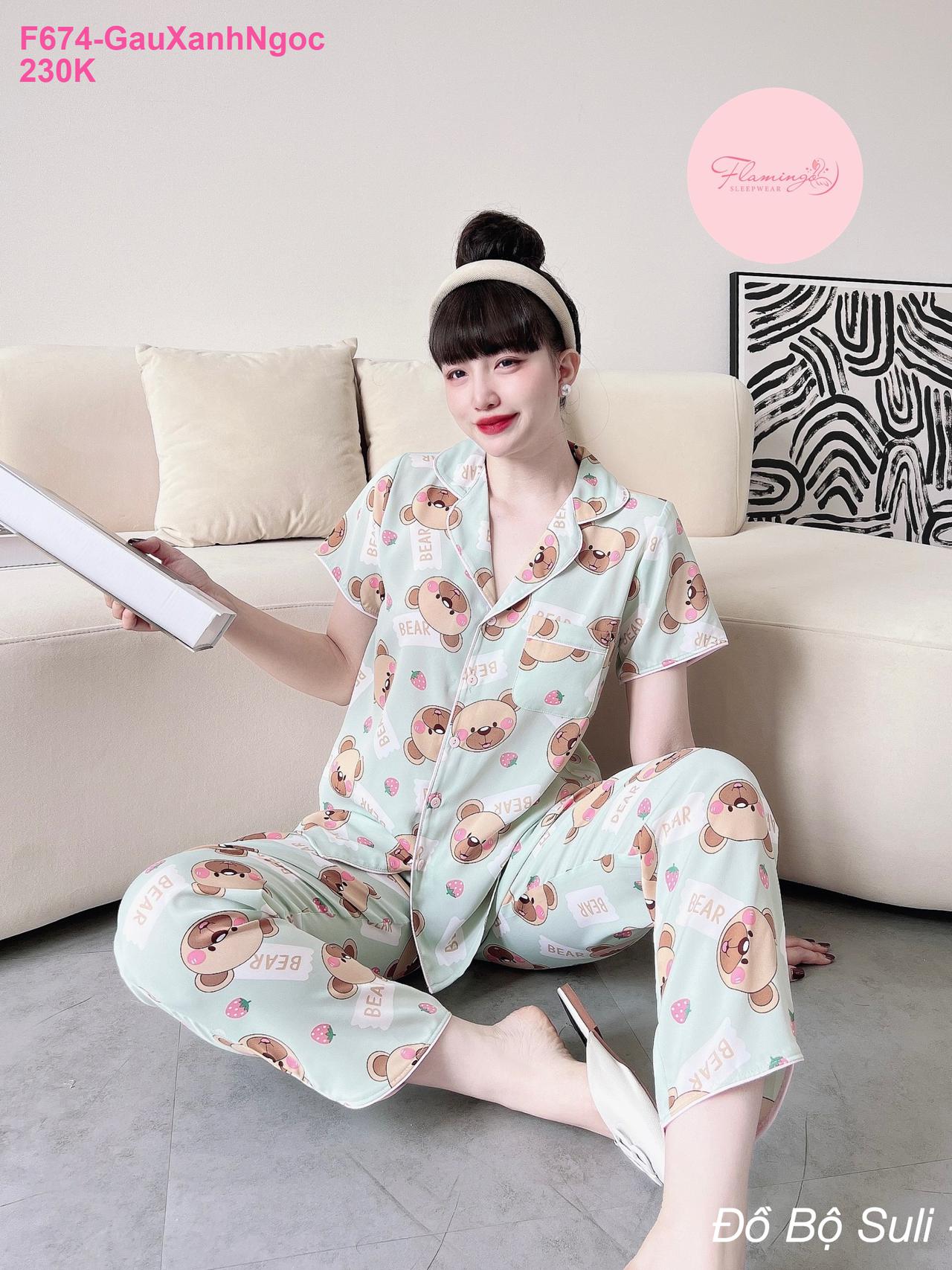 Đồ Bộ Pijama Mango Cao Cấp Dài Dễ Thương - màu 