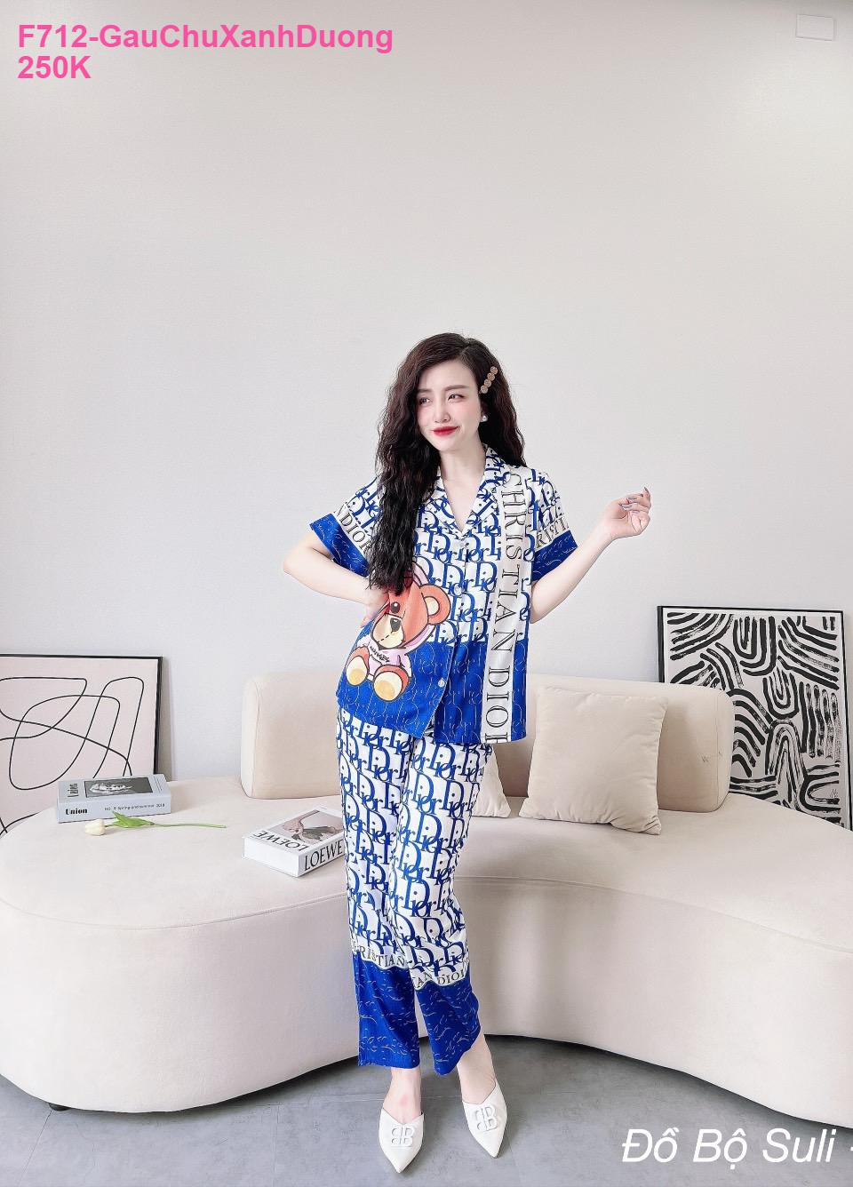 Đồ Bộ Pijama Lụa Xước Cao Cấp Dài - màu 