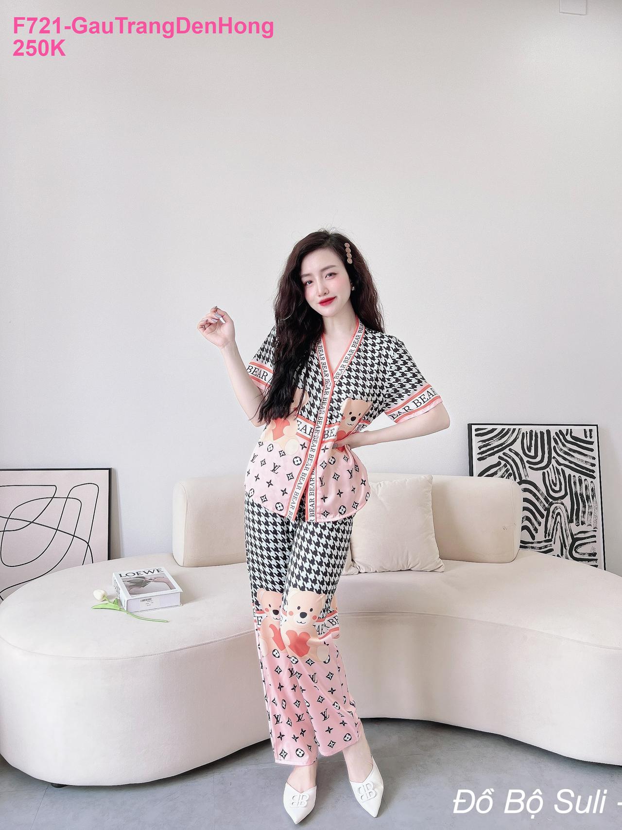 Bộ Pijama Lụa Latin Dài Thiết Kế Siêu Xinh - màu 