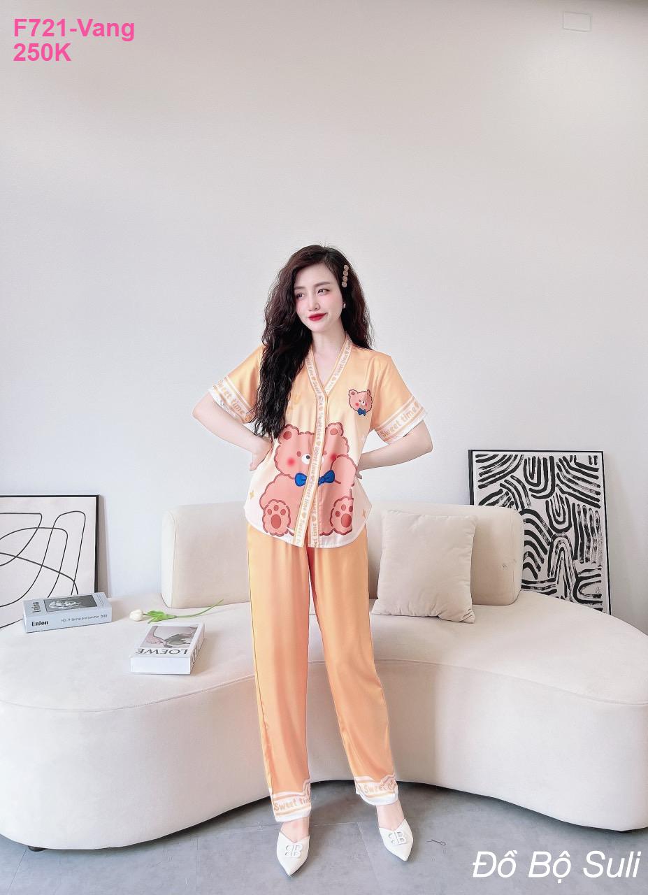 Bộ Pijama Lụa Latin Dài Thiết Kế Siêu Xinh - màu 