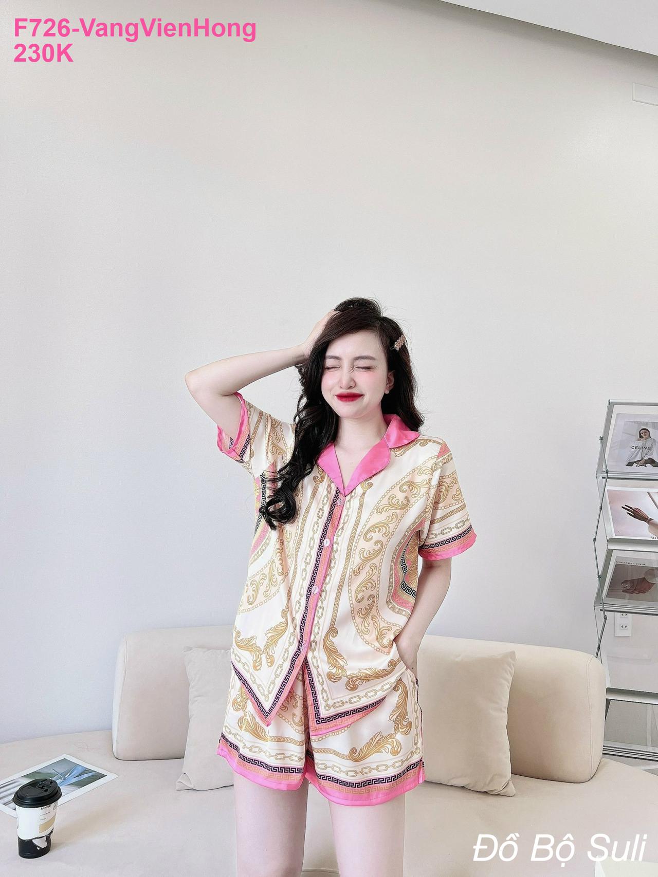 Pijama Lụa Latin Đùi Họa Tiết Dễ Thương - màu 