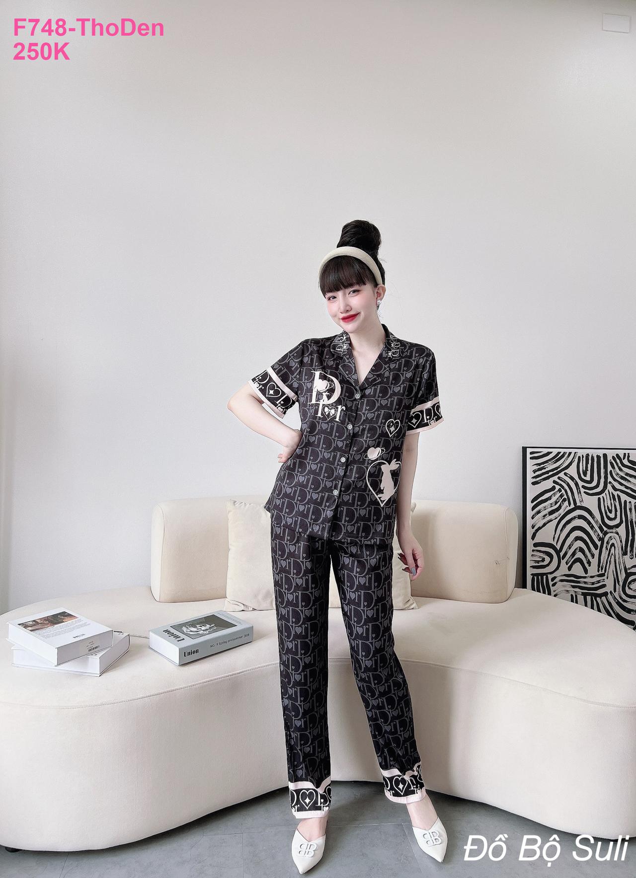 Pijama Lụa Latin Xước Dài Hàng Thiết Kế - màu 