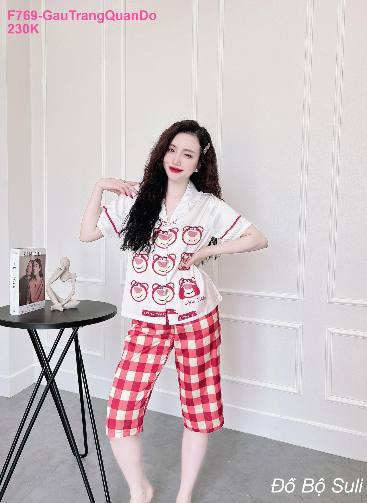 Đồ Bộ Pijama Lụa Latin Cao Cấp Lửng - màu 