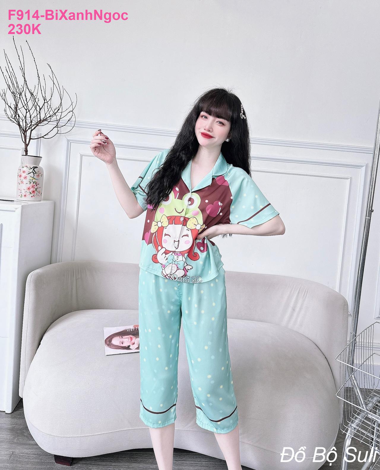 Đồ Bộ Pijama Latin Cao Cấp Lửng Dễ Thương - màu 