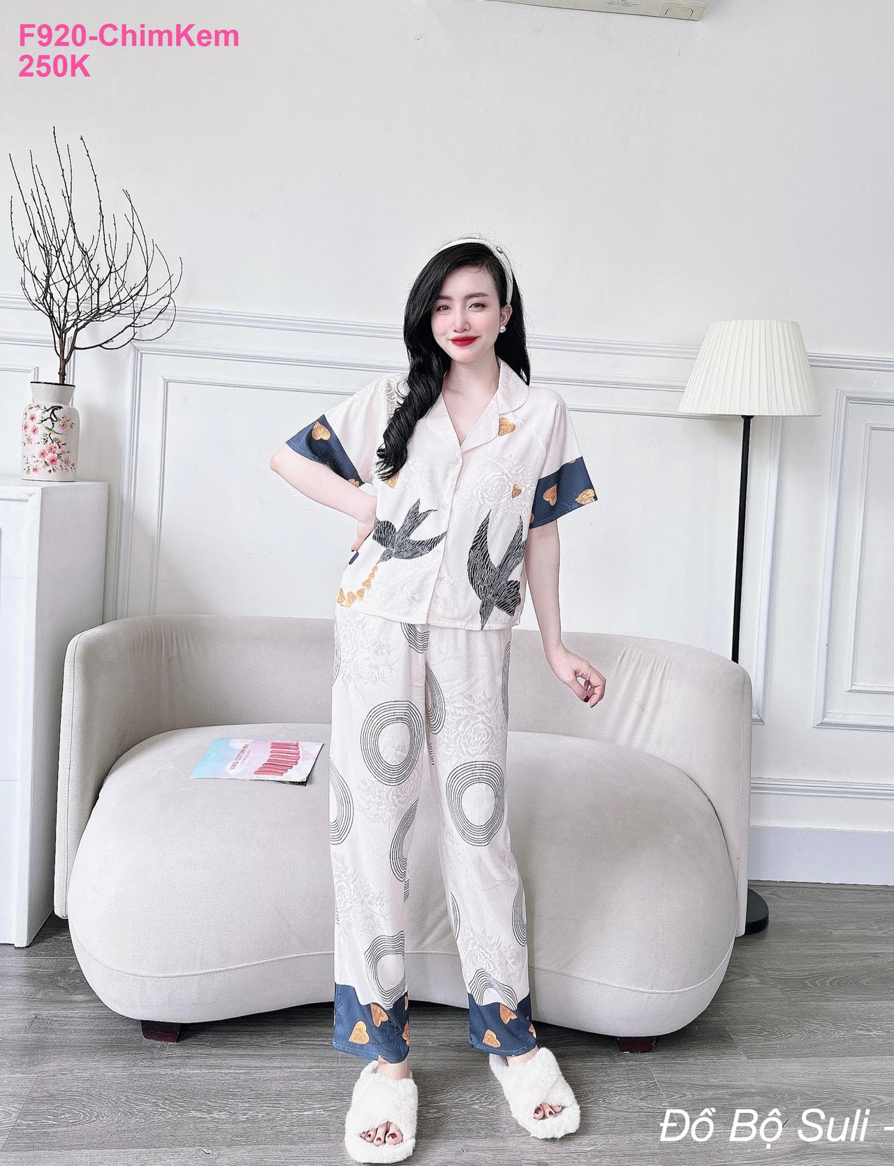 Bộ Pijama Lụa Xước Cao Cấp Dài Hàng Thiết Kế - màu 