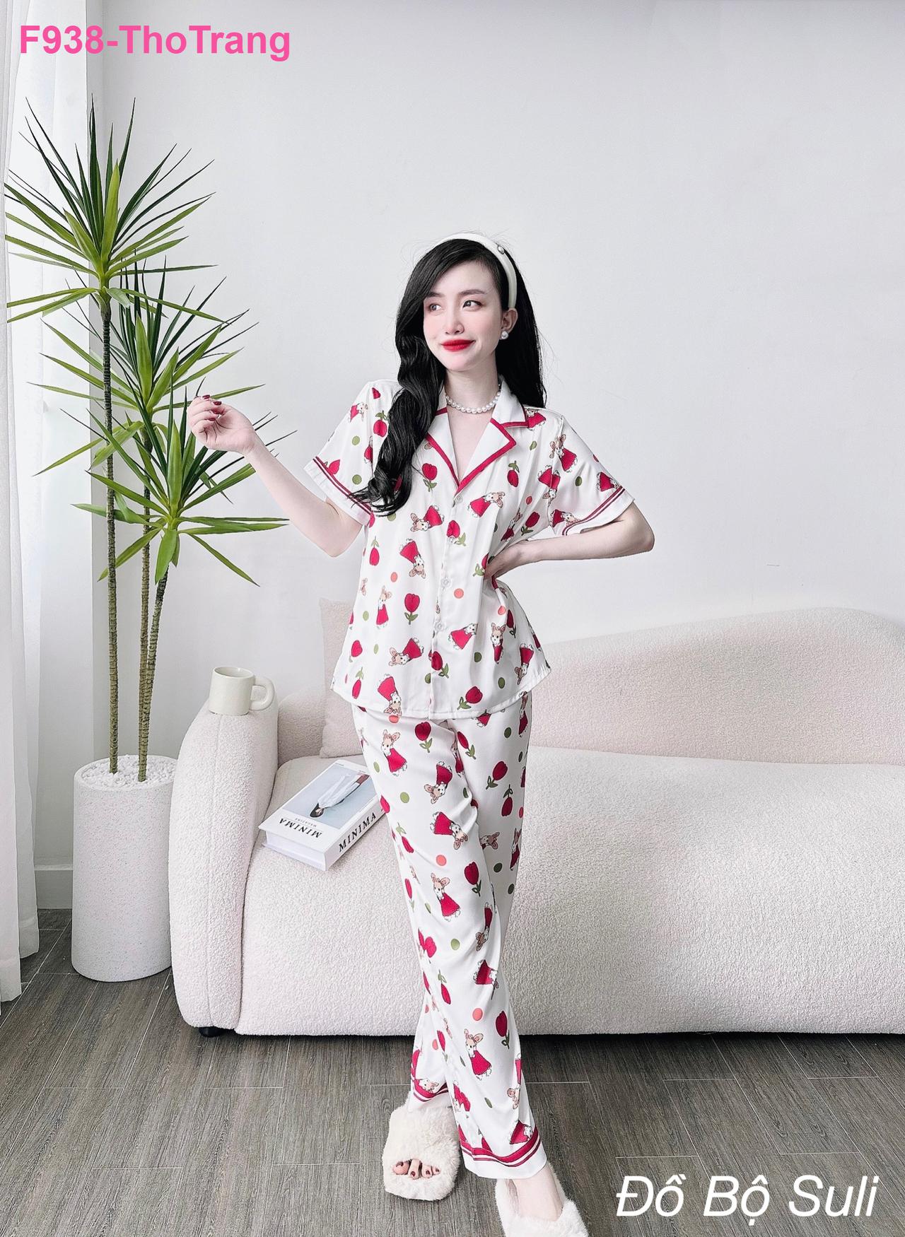 Bộ Pijama Lụa Latin Cao Cấp Dài Dễ Thương - màu 