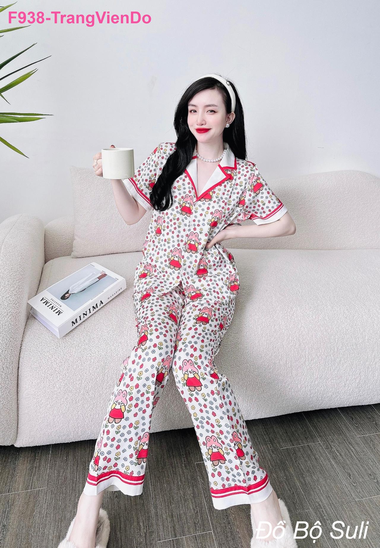 Bộ Pijama Lụa Latin Cao Cấp Dài Dễ Thương - màu 