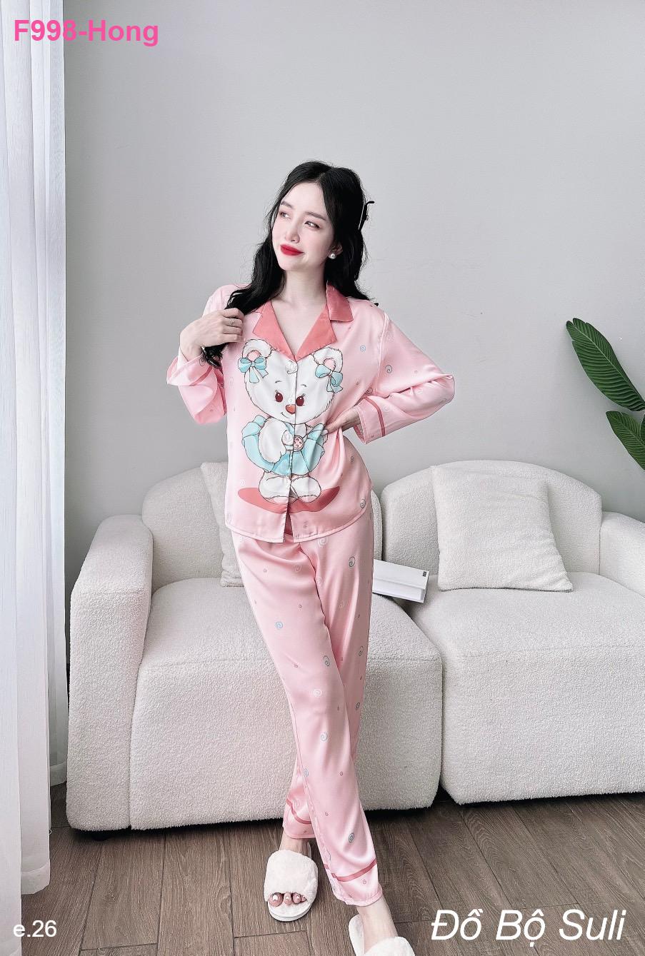 Bộ Dài Tay Dài Pijama Lụa Latin Siêu Xinh - màu 