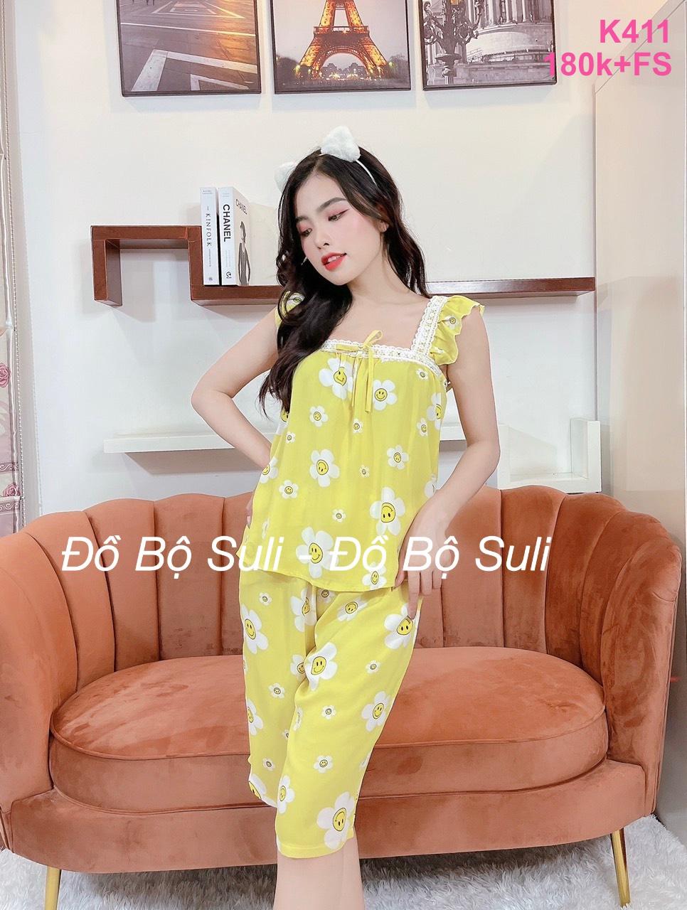 Đồ Bộ Mango Lửng Áo Phối Ren Thắt Nơ - màu 