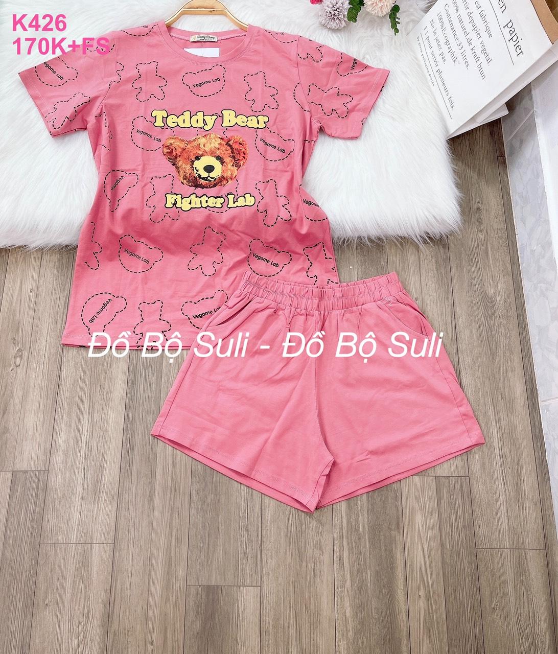 Bộ Đồ Cotton Đùi In Hình Gấu - màu 