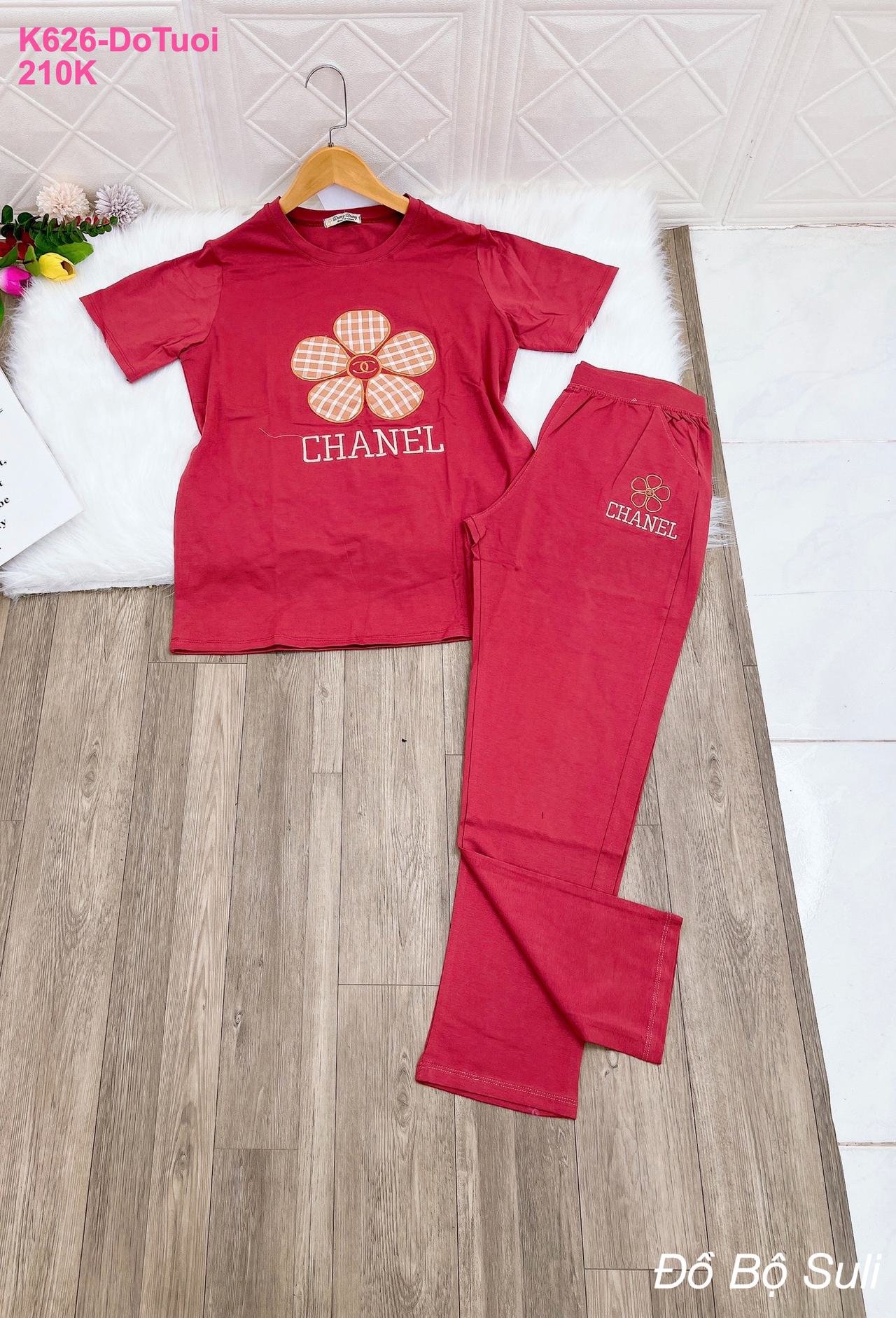 Đồ Bộ Cotton Nữ Dài Thêu Hoa Nữ Tính - màu 