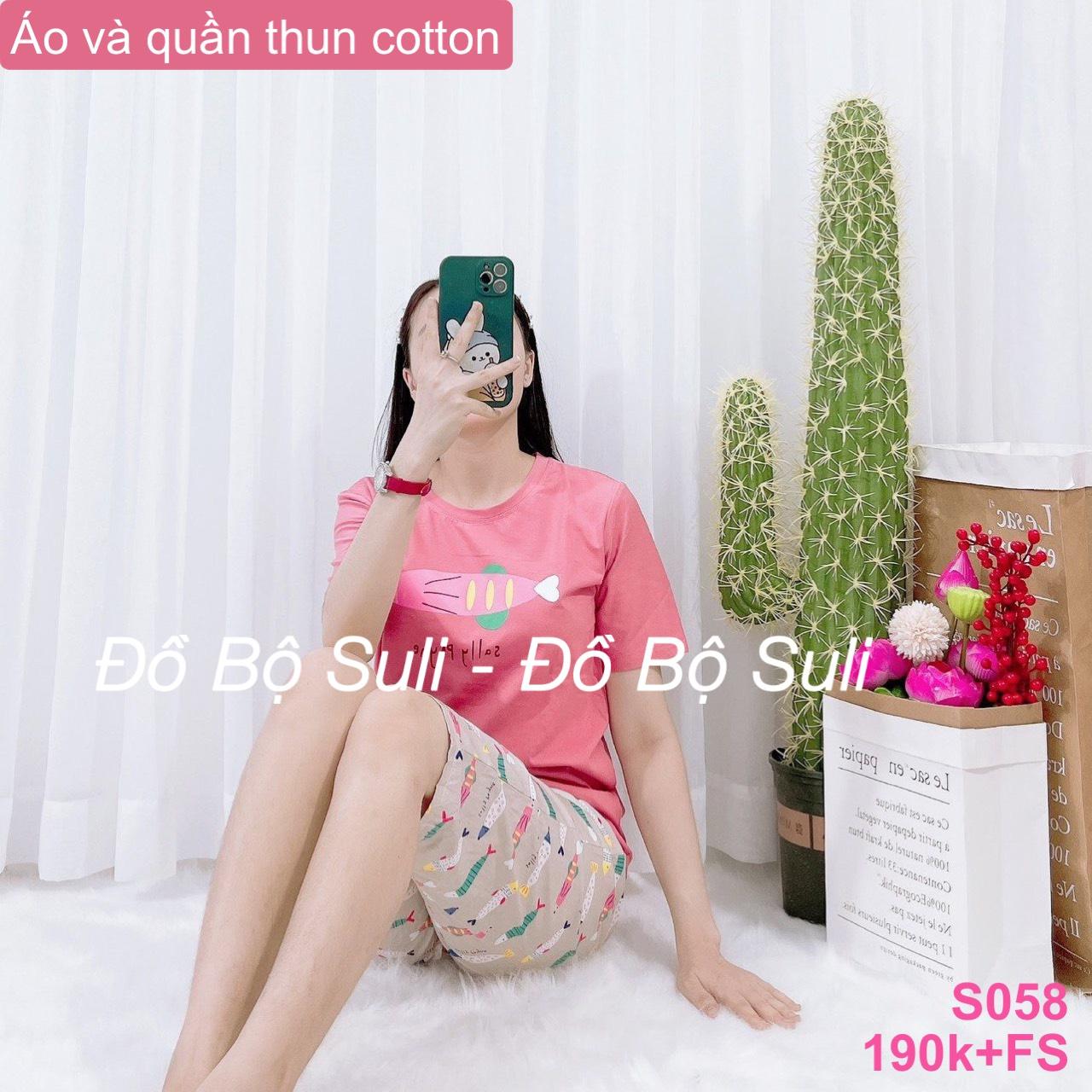 Bộ Cotton Lửng Hình Dễ Thương - màu 