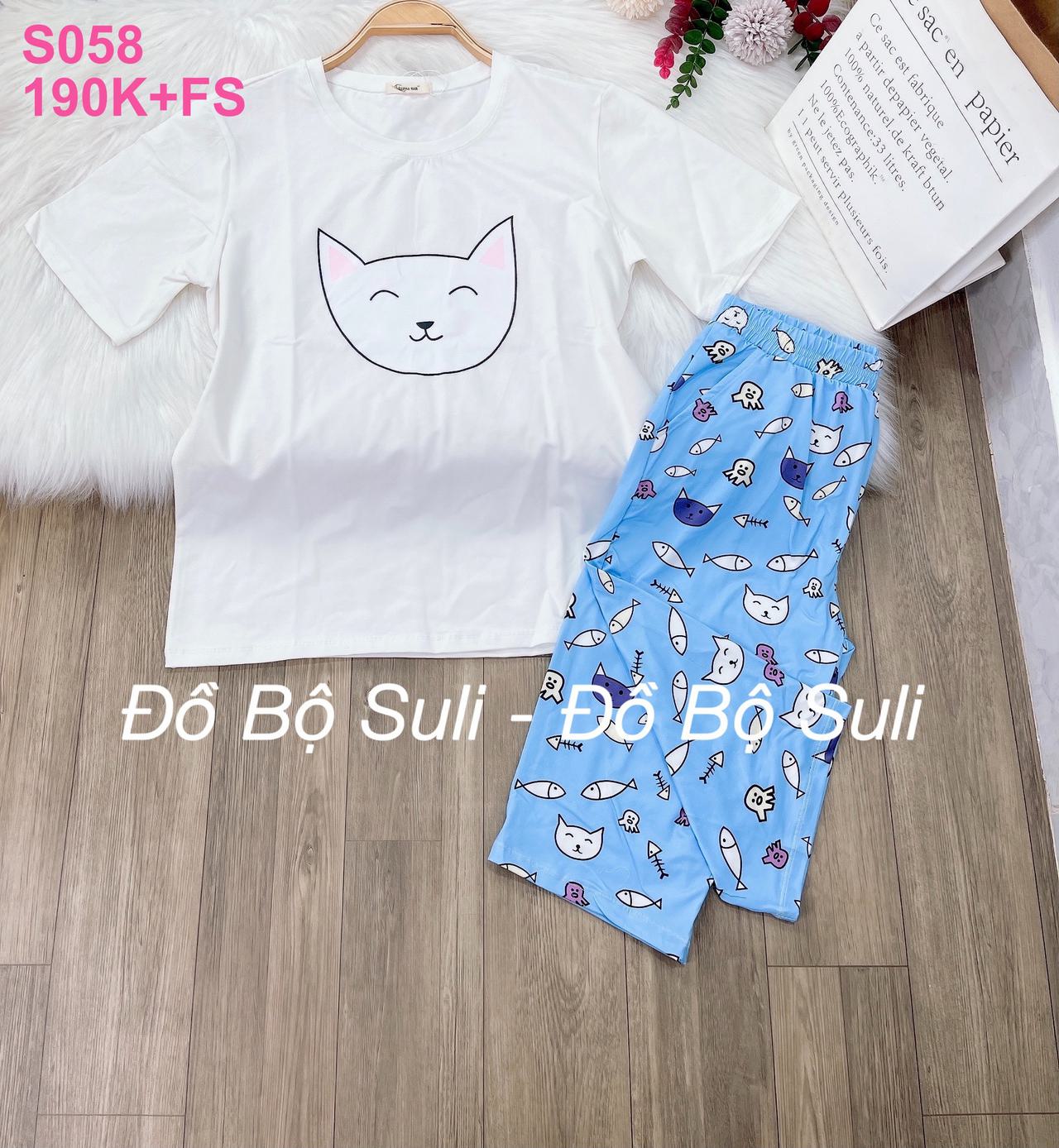 Bộ Cotton Lửng Hình Dễ Thương - màu 