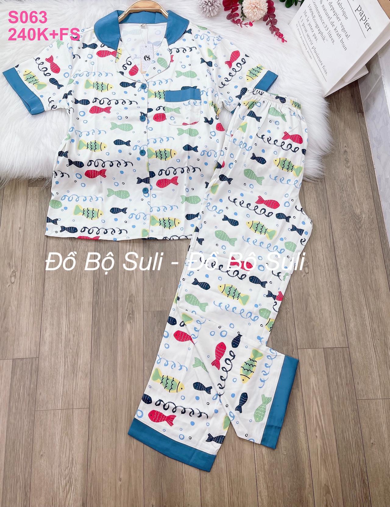 Đồ Bộ Pijama Latin Cao Cấp Dài Họa Tiết Dễ Thương - màu 