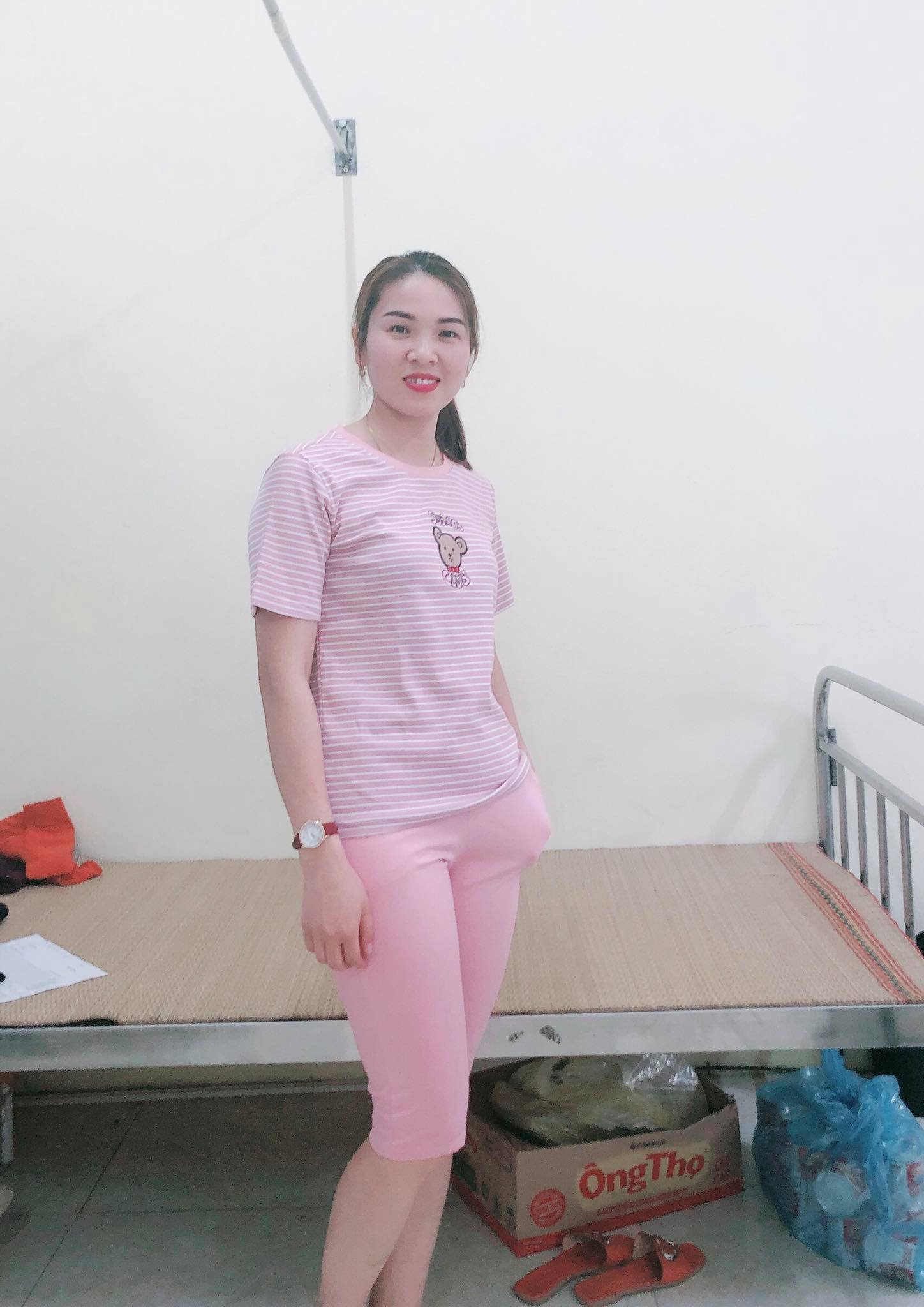 Đánh giá sản phẩm Bộ Cotton Lửng sọc in hình Gấu Màu Hồng của khách hàng Trịnh Thị Xuân(Xuân Trung)