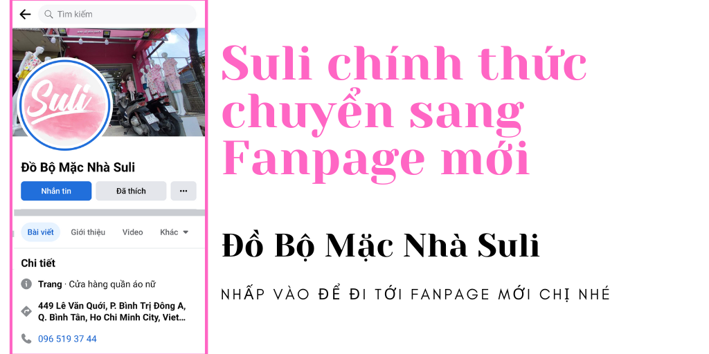 Trang fanpage mới của Đồ Bộ Mặc Nhà Suli