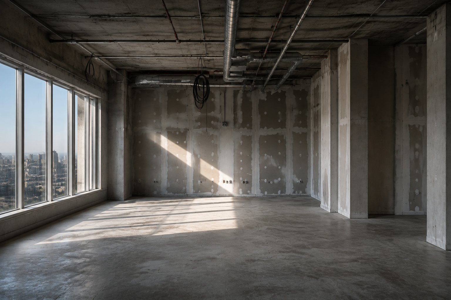 Unfinished clinical space