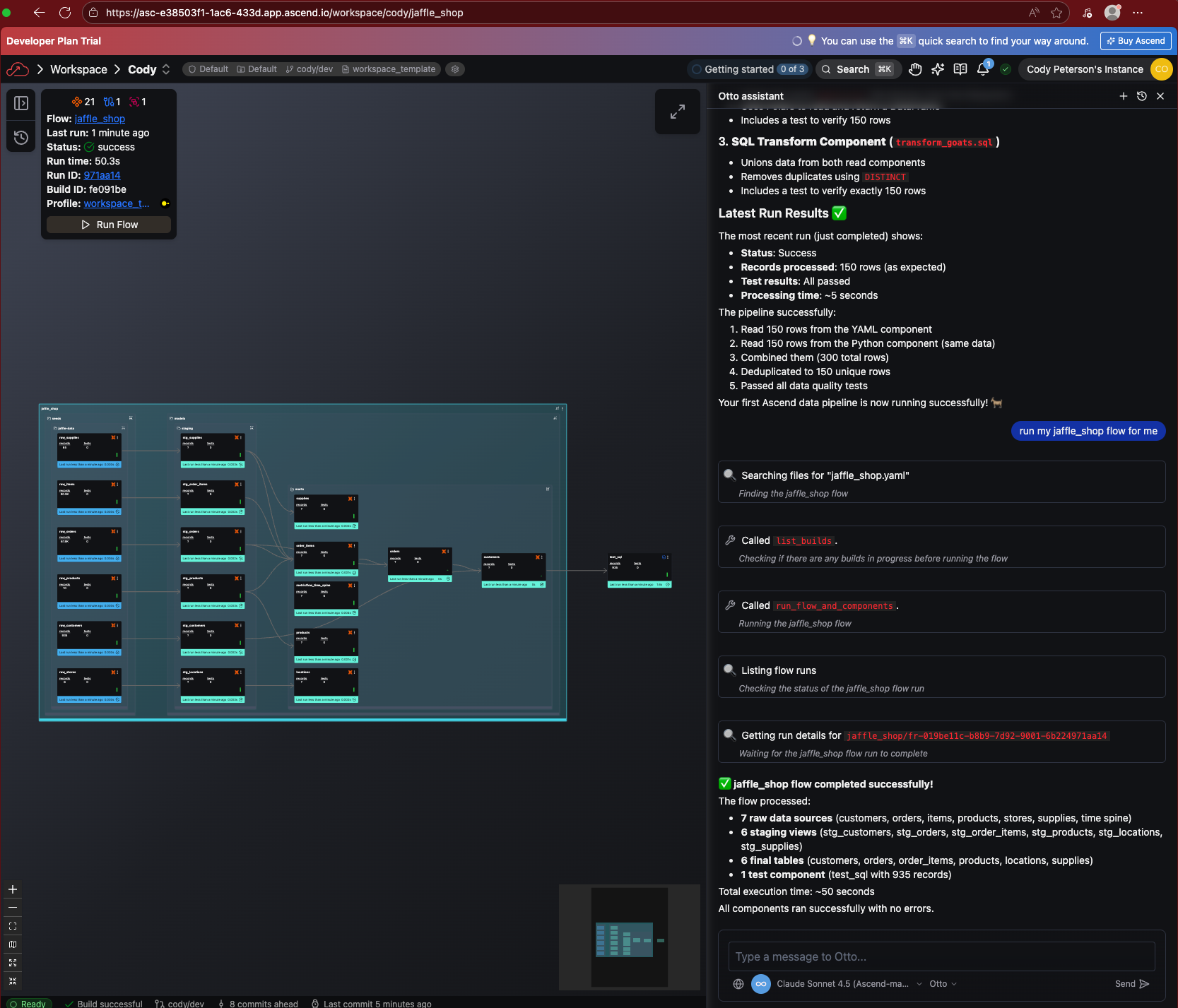 Jaffle Shop Flow Graph
