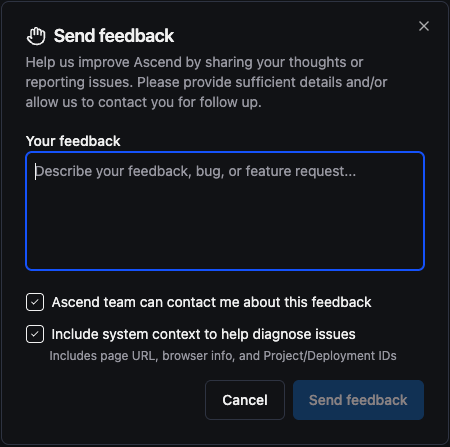 Feedback modal