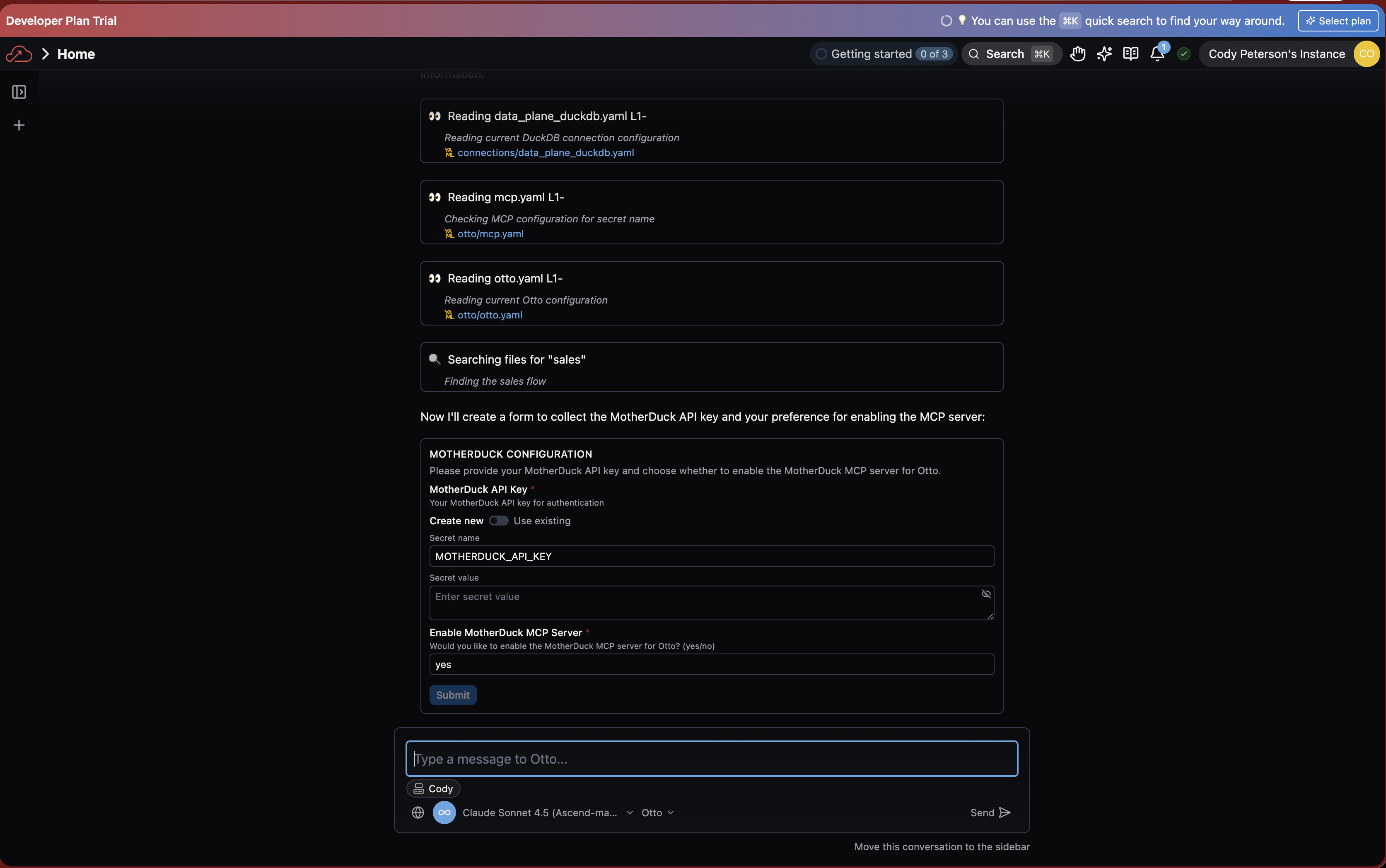 MotherDuck Otto form