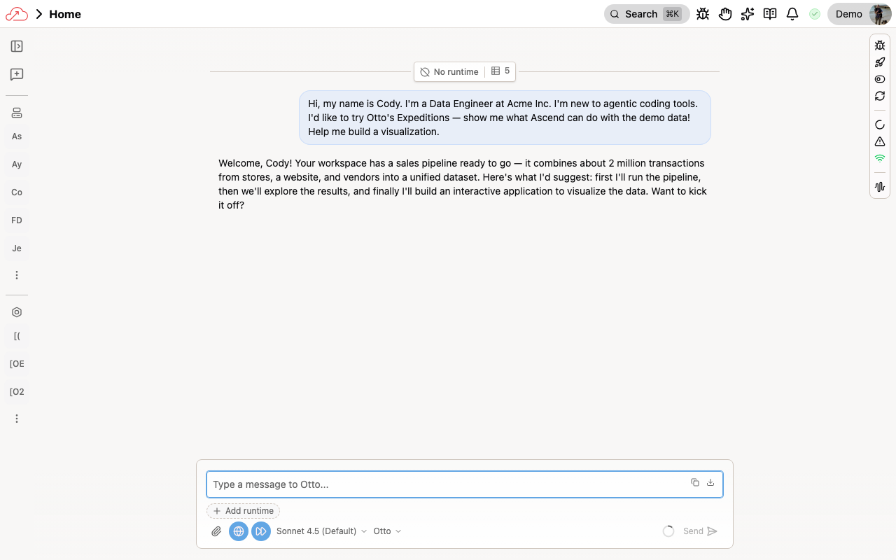Otto response after onboarding