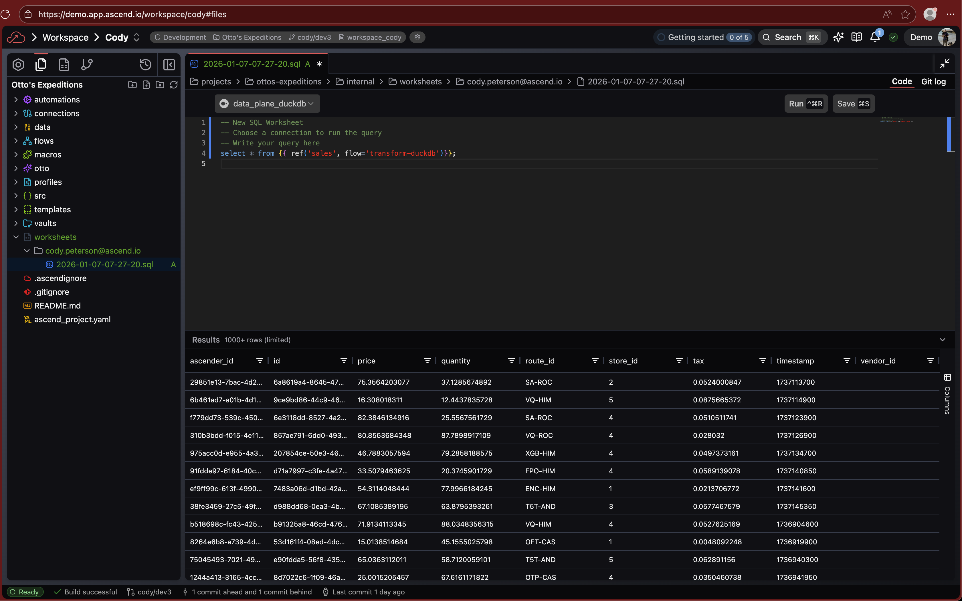 Worksheets in Files panel