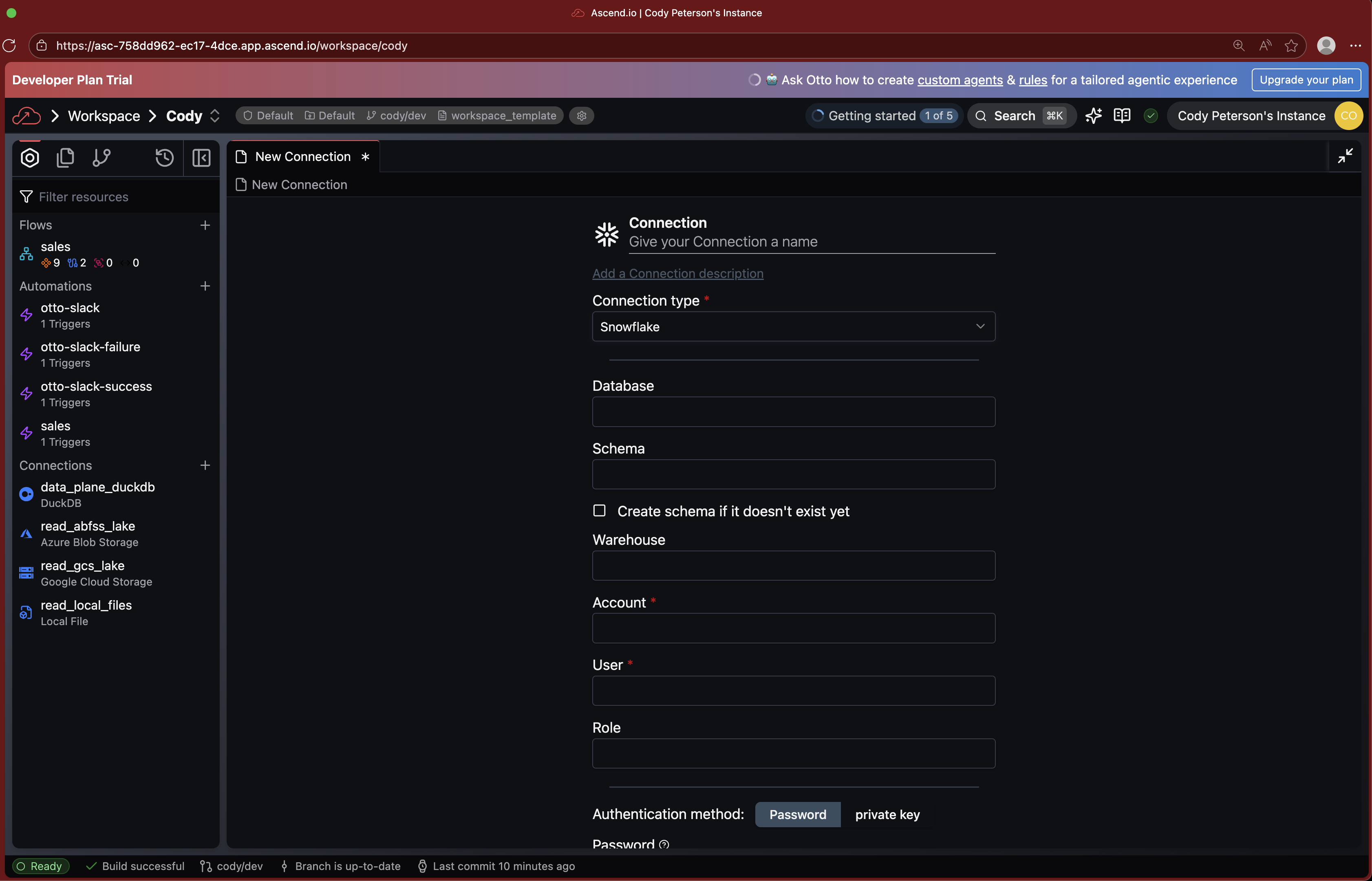 New Snowflake Connection