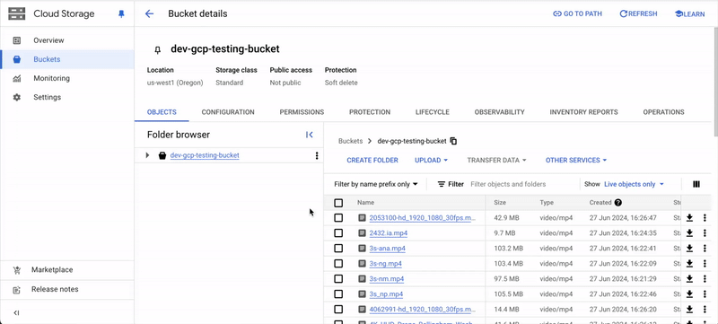 Find GCP storage path